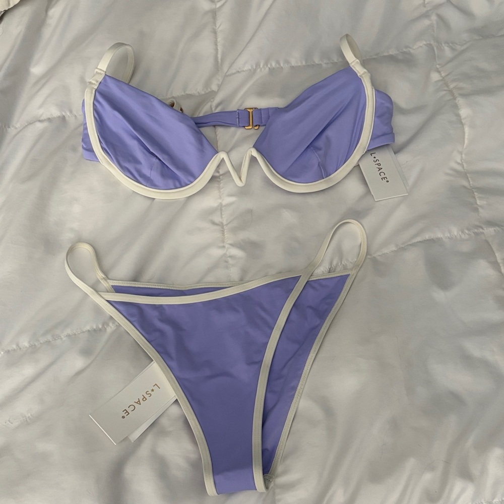 L*Space Nico Tommy Bikini Set Wisteria Purple Cream